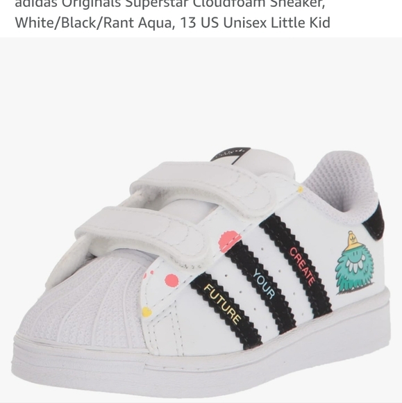 Adidas Superstar CFC White Sneakers Size 2Y UNISEX